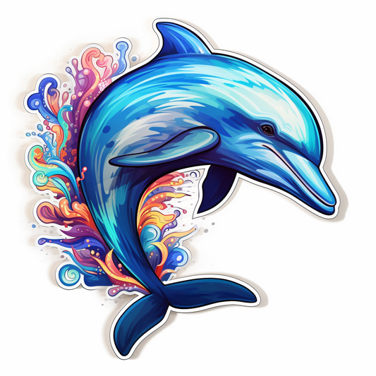 Dancing Dolphin Sticker (Large)