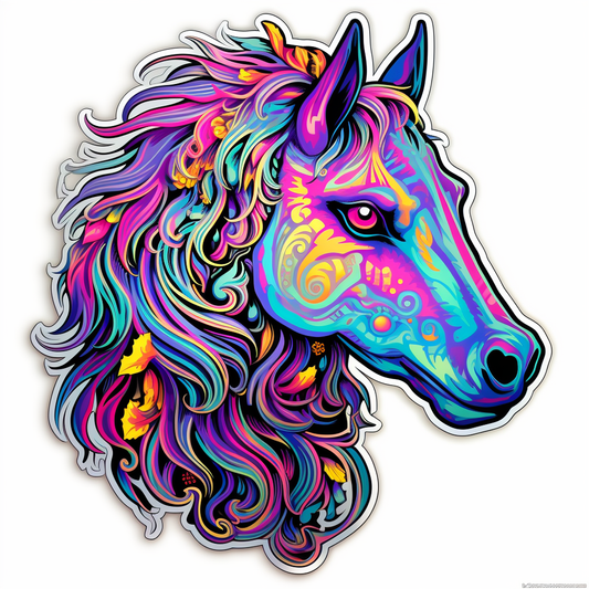 Colorful Horse Head Sticker (Large)