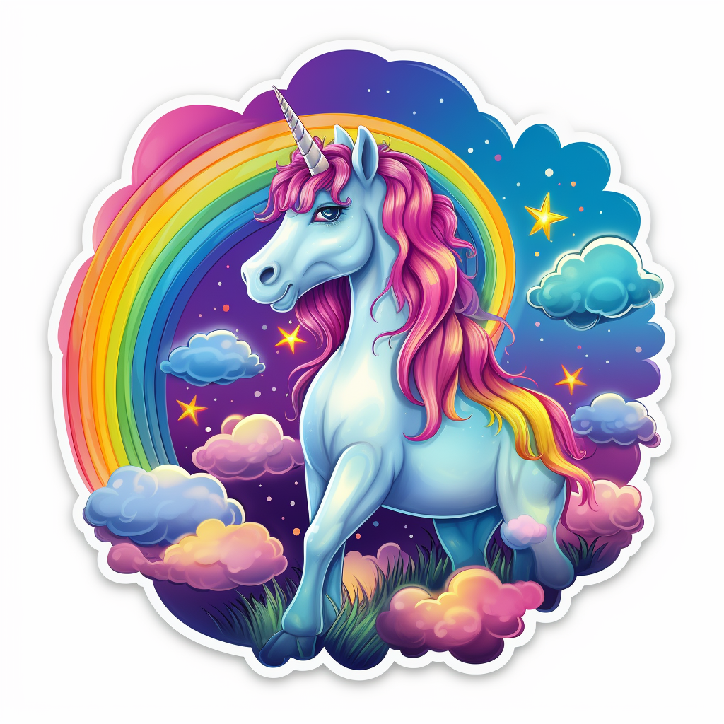 Rainbow Unicorn Sticker (Large)
