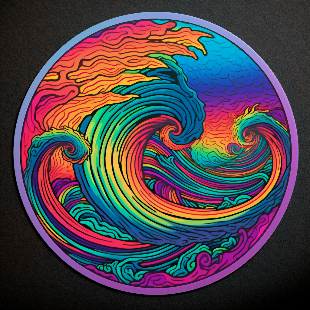 Rainbow Surf Sticker (Large)