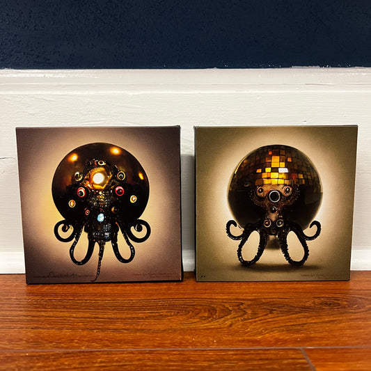 Octo-Disco Ball Buddies gallery wrapped canvas prints